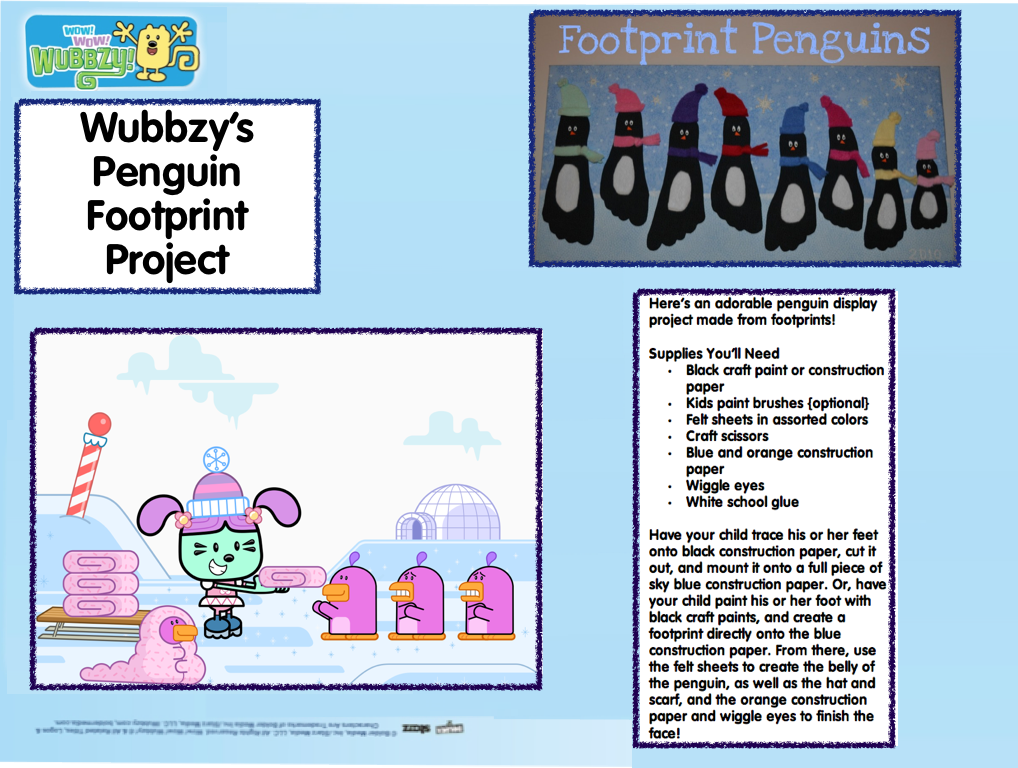 Wubbzy's Penguin Footprint Project
