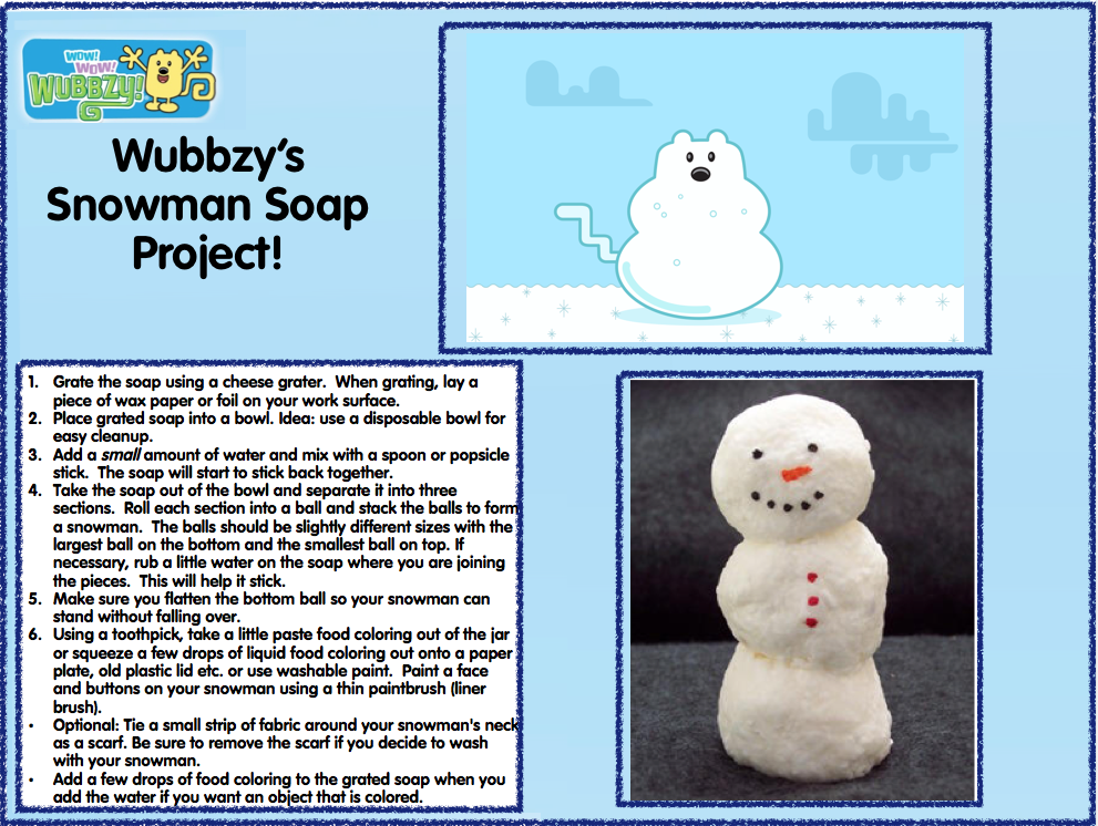 Wubbzy's snowman project